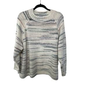 Old Navy Sweater Space Dye Long Sleeves Crew Neck Pullover Wool Blend‎ Gray 2X
